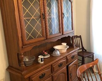 Wonderful maple china cabinet with glass doors
