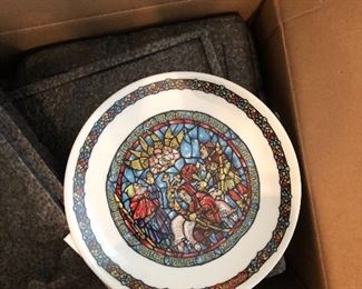 One of many religious collector plates in the stained glass look