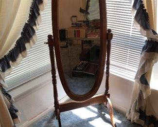 Nice maple floor standing mirror
