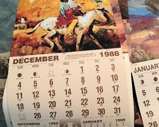 Several Santa Fe railroad calendars from the 1980's