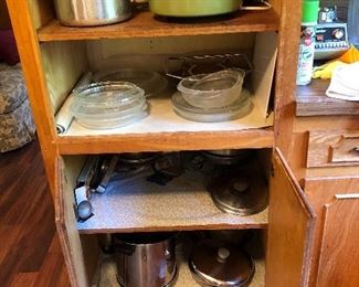 Small kitchen appliances and pots/pans