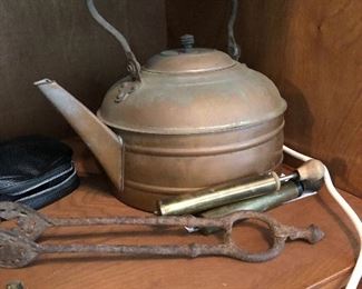 Old copper tea kettle