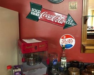 Popcorn maker and Coke items