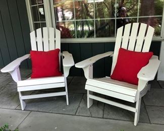 White adirondack chairs