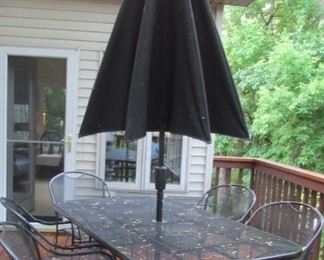 Patio Set 6 Chairs Table Umbrella and we also have matching Stacking Tables