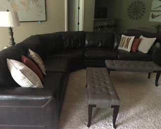 Large leather sectional