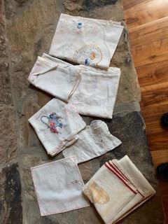 Antique table linens