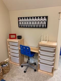 Desk w/chair w/storage for legos
