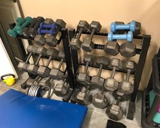 Dumbbell stands w/weights