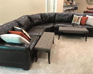 LARGE leather sectional