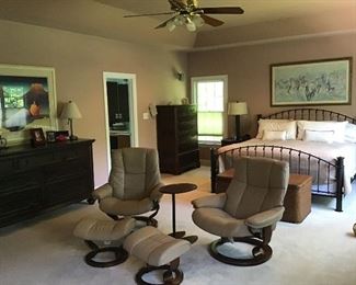 Ekornes chairs - $1,200 each or $2,000 for both with table!