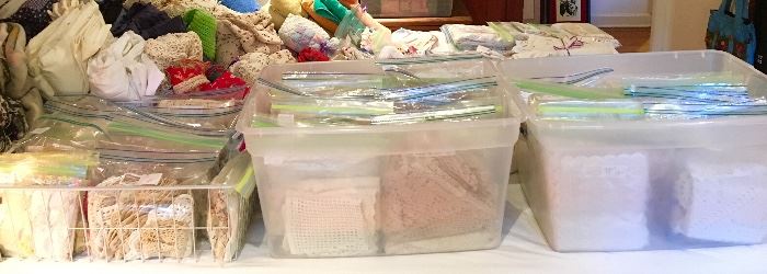 Bins with Doilies