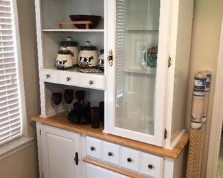 China Hutch, Cranberry Glass, Cannister Set