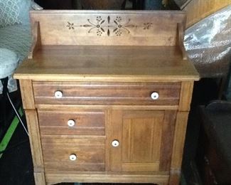 antique washstand on wheels