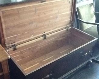 Caswell Runyan cedar chest open