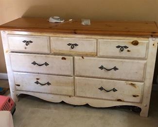 Distressed dresser with matching mirror not shown in picture