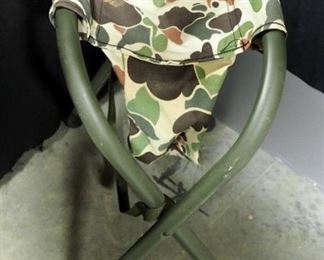 Hunting/Camping Folding Stools, Includes Camo Stool with Zippered Pouch Under Seat and Pedestal Stool