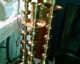Set of 3/shell art candle sticks from
WW2(very nice and HEAVY)