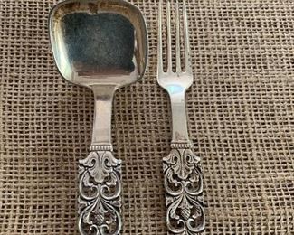 Norwegian 1910 silver spoon and fork set