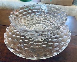 American Fostoria salad bowl and underplate/tray