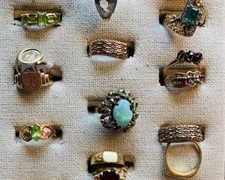 A variety of gold rings