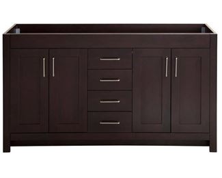 Westcourt 60 in. W x 21.69 in. D x 34.25 in. H Bath Vanity Cabinet Only in Chocolate W/ Vanity Top