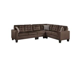 Homelegance Lantana 84" x 107" Fabric Sectional Sofa, Brown