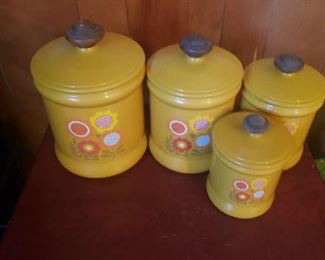 Mid-Century West Bend Canister Set 1970 Flower Power