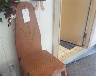 Vintage 3-in-1 Bachelor Chair, Step Stool. Ironing Board, Solid wood