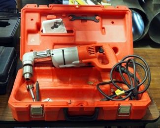 Milwaukee Electric Right Angle Drill, 1/2" Drive With Molded Plastic Carrying Case