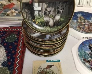 Bradford Exchange porcelain plates of cats