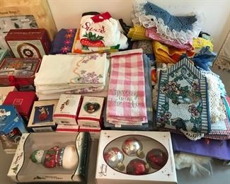 Hundreds of holiday items, including Hallmark Keepsake Ornaments (more than shown here).