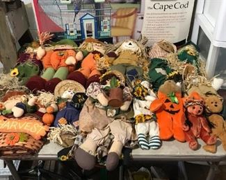 More Halloween and autumn-themed items; Featherstone Heights Cape Cod-style birdhouse in box.