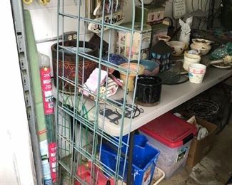 Metal trellises; sampling of the hundreds of yard and garden tools, decorations and accessories.