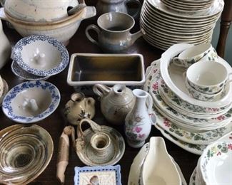 Wedgwood "Richmond" dinnerware; International Heartland stoneware plates (back row, right corner -- more International Heartland dinnerware in next photo).