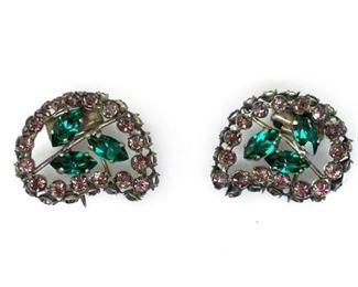 FRENCH DEPOSE RHINESTONE FUR DRESS CLIP SET