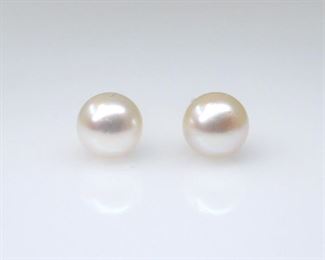 14K 5.3mm PEARL SOLITAIRE EARRINGS