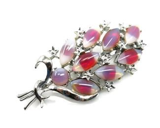 PINK & WHITE GIVRE STONE BROOCH