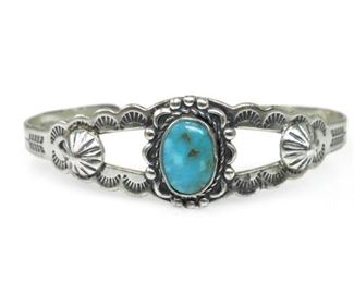 BELL TRADING STERLING TURQUOISE CUFF BRACELET
