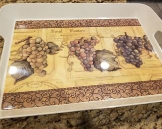 Tray with grape motif