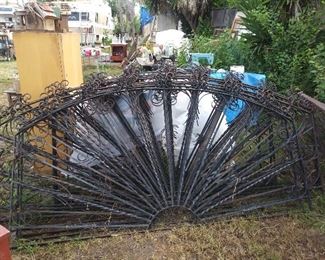 9 sections of wrought iron fence. 2 are 6ft. gate sections. The rest are 7ft. and 8 1/2 ft.  $800.00 for the lot or $150.00 ea. On Sun.