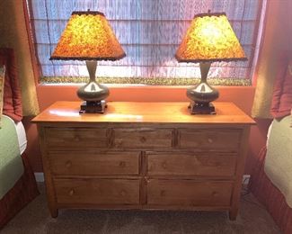 ETHAN ALLEN PINE 19X57X31.5. PERFECT NEUTRAL DRESSER.