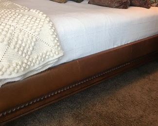 Sleigh Bed leather, BEDDING NOT INCLUDED. THE DETAILS ON THIS BED MAKE IT SPECIAL. Linens are NFS