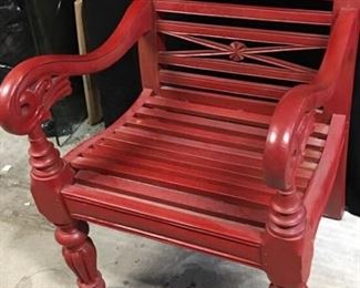 A006 Red Painted Accent Chair
