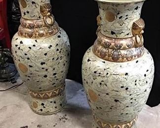 A010A Chinese Imperial Crane Floor Vases