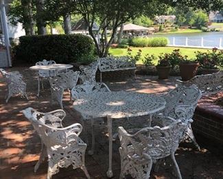 Classic iron patio furniture - enough to host a garden party!
