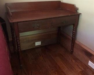 Antique desk with drawer.  