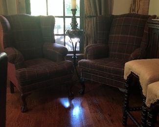 Matching upholstered armchairs.  
