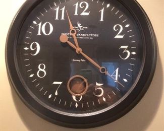 Beautiful black wall clock (18" diameter)