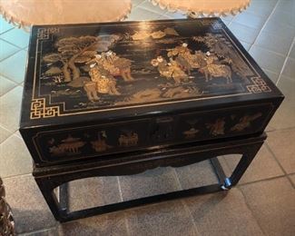 Exquisite lacquered asian table box.  